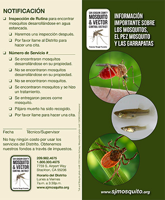 Informacíon Importante Sobre Los Mosquitos,  El Pez Mosquito y Las Garrapatas
